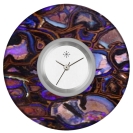 Deja vu Uhr, Schmuckscheiben, Print-Design, lila-rosa-nude, L 275-1