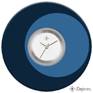 Deja vu Uhr, Schmuckscheiben, Print-Design, blau-t�rkis, L 282-2