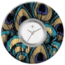 Deja vu watch, jewelry discs, Print-Design, blue-turquoise, L 293-2