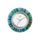 Deja vu Uhr, Schmuckscheiben, Print-Design, blau-t�rkis, L 3008