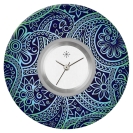 Deja vu watch, jewelry discs, Print-Design, blue-turquoise, L 321-3