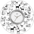 Deja vu Uhr, Schmuckscheiben, Print-Design, schwarz-grau-wei, L 328-2
