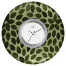 Deja vu Uhr, Schmuckscheiben, Print-Design, gr�n-gelb, L 329-3