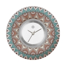 Deja vu Uhr, Schmuckscheiben, Print-Design, lila-rosa-nude, L 348-2
