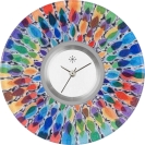 Deja vu Uhr, Schmuckscheiben, Print-Design, bunt, L 349-1
