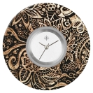 Deja vu watch, jewelry discs, Print-Design, brown-gold, L 352-2