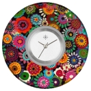 Deja vu Uhr, Schmuckscheiben, Print-Design, bunt, L 360-2
