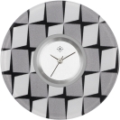 Deja vu watch, jewelry discs, Print-Design, black-grey-white, L 379-1