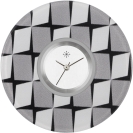 Deja vu Uhr, Schmuckscheiben, Print-Design, schwarz-grau-wei�, L 379-1