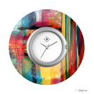 Deja vu watch, jewelry discs, Print-Design, colorful, L 37-2