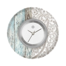 Deja vu Uhr, Schmuckscheiben, Print-Design, blau-t�rkis, L 394-1