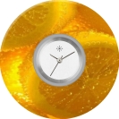 Deja vu Uhr, Schmuckscheiben, Print-Design, gr�n-gelb, L 39-3