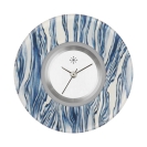 Deja vu Uhr, Schmuckscheiben, Print-Design, blau-trkis, L 4009