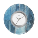 Deja vu Uhr, Schmuckscheiben, Print-Design, blau-t�rkis, L 4011