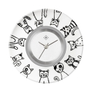 Deja vu Uhr, Schmuckscheiben, Print-Design, schwarz-grau-wei�, L 4020