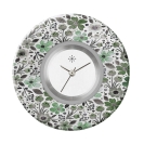 Deja vu Uhr, Schmuckscheiben, Print-Design, gr�n-gelb, L 4044