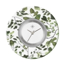 Deja vu Uhr, Schmuckscheiben, Print-Design, gr�n-gelb, L 4045