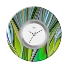 Deja vu Uhr, Schmuckscheiben, Print-Design, gr�n-gelb, L 4052