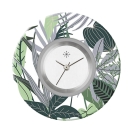 Deja vu Uhr, Schmuckscheiben, Print-Design, gr�n-gelb, L 4060