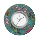 Deja vu Uhr, Schmuckscheiben, Print-Design, blau-t�rkis, L 4062