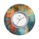 Deja vu Uhr, Schmuckscheiben, Print-Design, bunt, L 4068