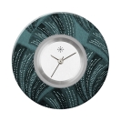 Deja vu Uhr, Schmuckscheiben, Print-Design, blau-t�rkis, L 4083