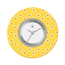 Deja vu Uhr, Schmuckscheiben, Print-Design, gr�n-gelb, L 4091