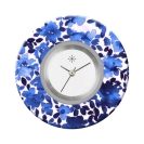 Deja vu Uhr, Schmuckscheiben, Print-Design, blau-t�rkis, L 4092