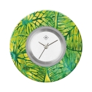 Deja vu Uhr, Schmuckscheiben, Print-Design, gr�n-gelb, L 4094