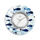 Deja vu Uhr, Schmuckscheiben, Print-Design, schwarz-grau-wei�, L 4105