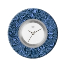 Deja vu Uhr, Schmuckscheiben, Print-Design, blau-t�rkis, L 4106