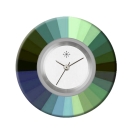 Deja vu Uhr, Schmuckscheiben, Print-Design, gr�n-gelb, L 4111
