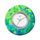 Deja vu watch, jewelry discs, Print-Design, green-yellow, L 4113