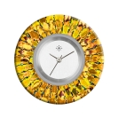 Deja vu Uhr, Schmuckscheiben, Print-Design, gr�n-gelb, L 4116