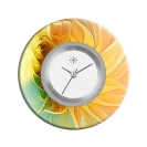 Deja vu Uhr, Schmuckscheiben, Print-Design, gr�n-gelb, L 4117