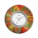 Deja vu Uhr, Schmuckscheiben, Print-Design, rot-orange, L 4118