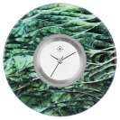 Deja vu Uhr, Schmuckscheiben, Print-Design, gr�n-gelb, L 411-1