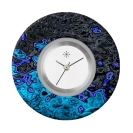 Deja vu Uhr, Schmuckscheiben, Print-Design, blau-t�rkis, L 4143