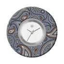 Deja vu Uhr, Schmuckscheiben, Print-Design, blau-t�rkis, L 4151