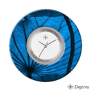 Deja vu Uhr, Schmuckscheiben, Print-Design, blau-t�rkis, L 4160