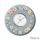 Deja vu Uhr, Schmuckscheiben, Print-Design, blau-trkis, L 4174