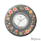 Deja vu Uhr, Schmuckscheiben, Print-Design, schwarz-grau-wei, L 4175