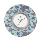 Deja vu Uhr, Schmuckscheiben, Print-Design, blau-t�rkis, L 44-1