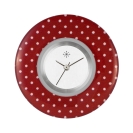 Deja vu watch, jewelry discs, Print-Design, red-orange, L 451-1