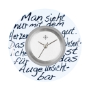 Deja vu Uhr, Schmuckscheiben, Print-Design, schwarz-grau-wei, L 453