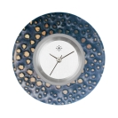 Deja vu Uhr, Schmuckscheiben, Print-Design, blau-t�rkis, L 467