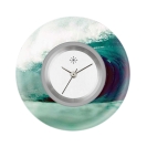 Deja vu Uhr, Schmuckscheiben, Print-Design, blau-t�rkis, L 494