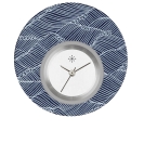 Deja vu Uhr, Schmuckscheiben, Print-Design, blau-trkis, L 5008