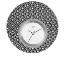 Deja vu Uhr, Schmuckscheiben, Print-Design, schwarz-grau-wei�, L 5009
