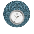 Deja vu Uhr, Schmuckscheiben, Print-Design, blau-t�rkis, L 5011
